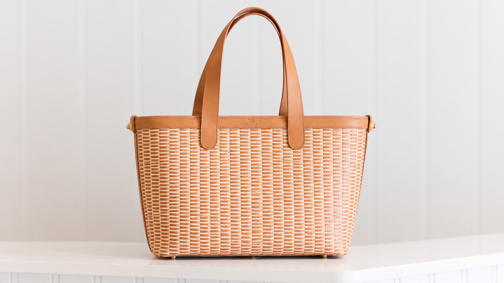 Leather Nantucket Lightship Basket Bag - Tote