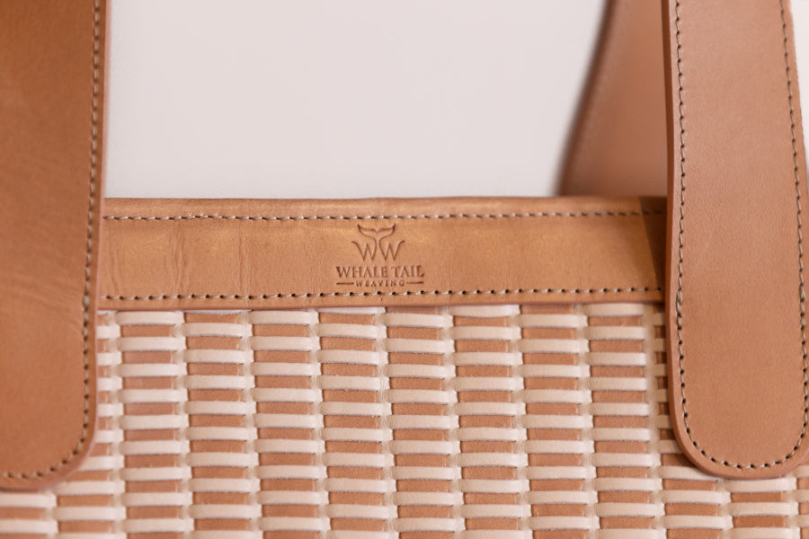 Leather Nantucket Lightship Basket Bag - Tote