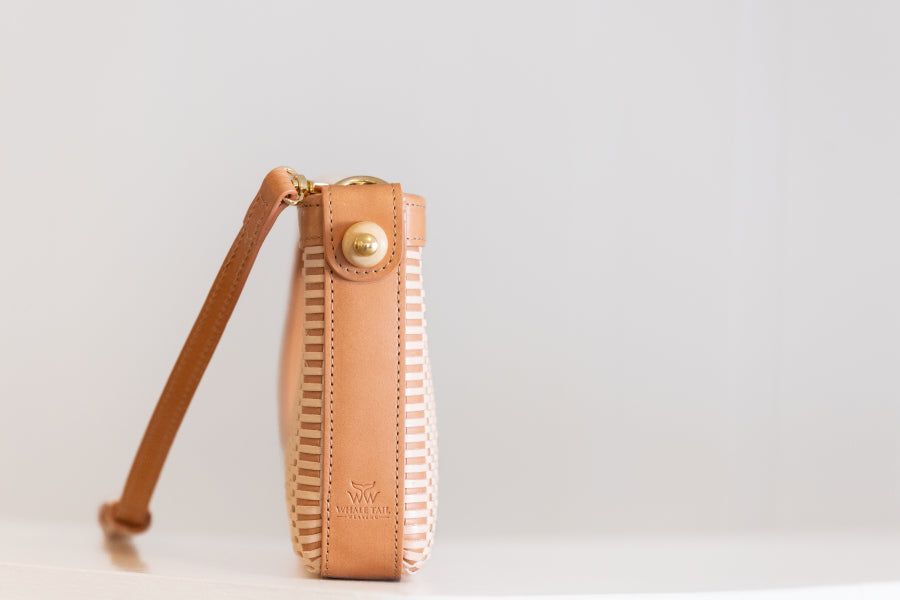 Leather Nantucket Lightship Basket Bag - Clutch