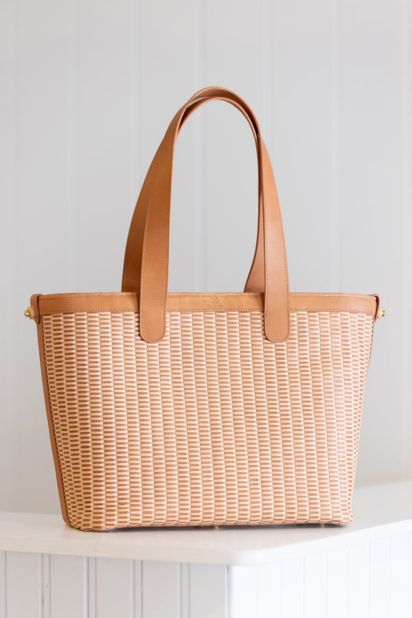Whale Tail Weaving Leather Tote