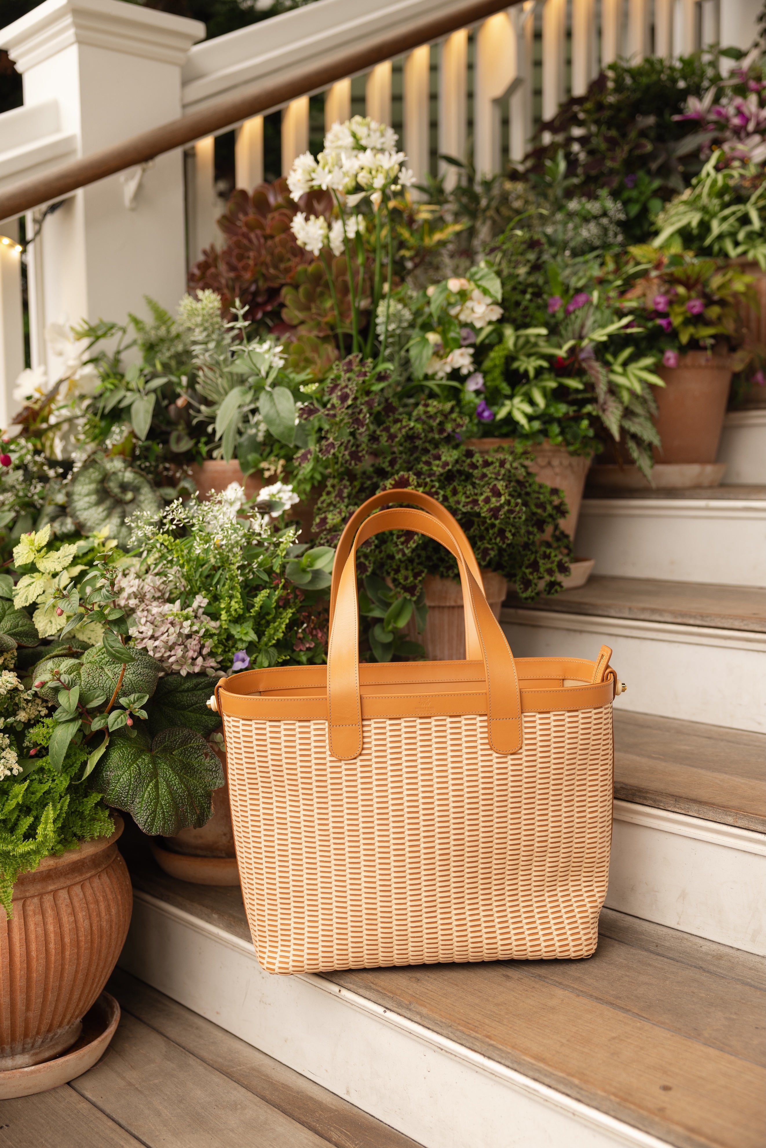 Leather Nantucket Lightship Basket Bag - Tote