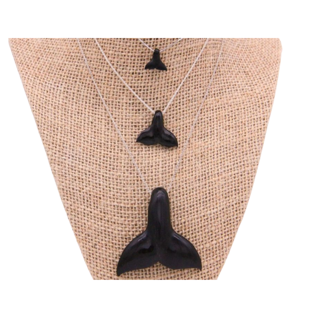 Ebony Whale Tail Pendant